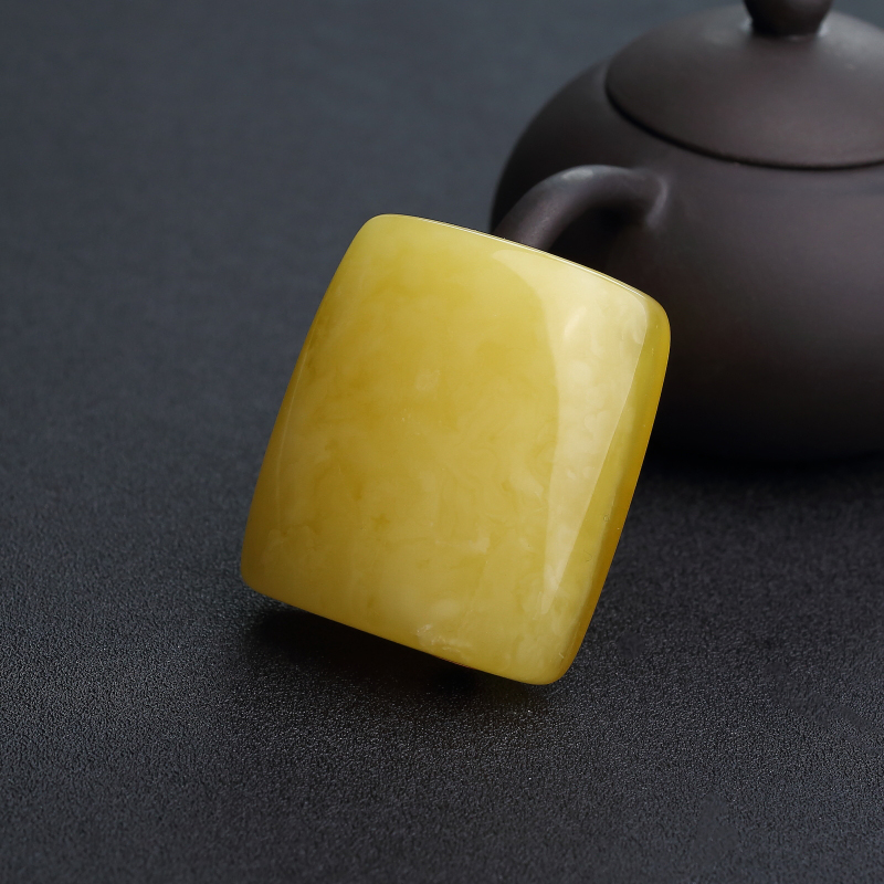 波罗的海鸡油黄蜜蜡无事牌吊坠-红掌柜