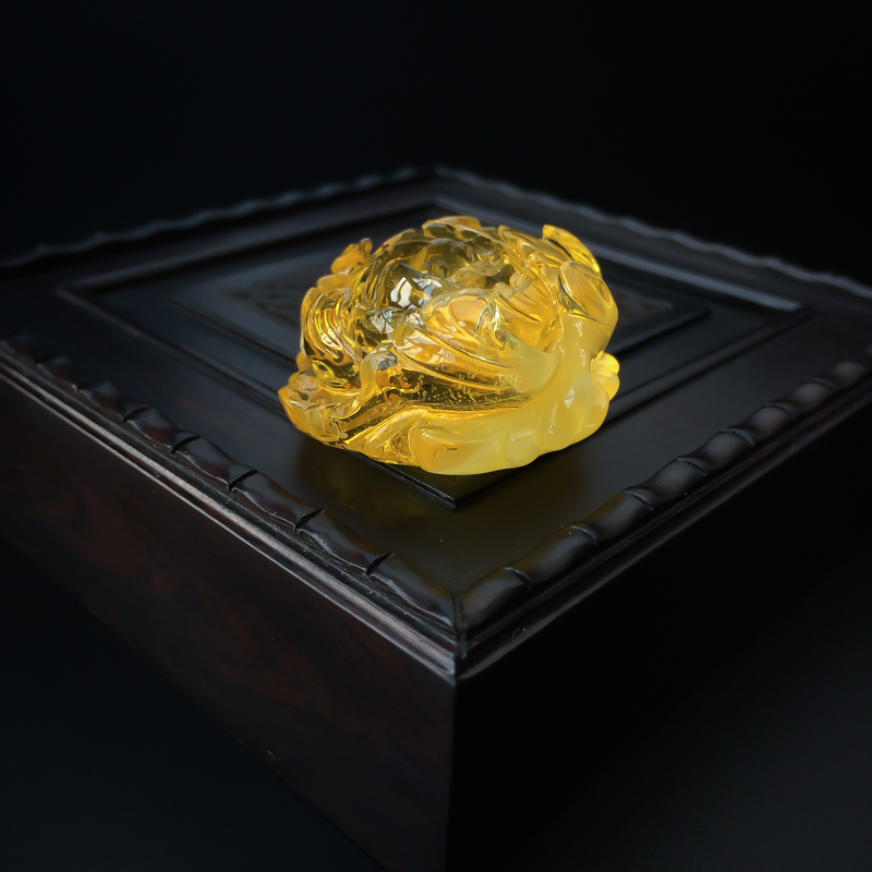 波罗的海天然金包蜜牡丹花吊坠 - 红掌柜