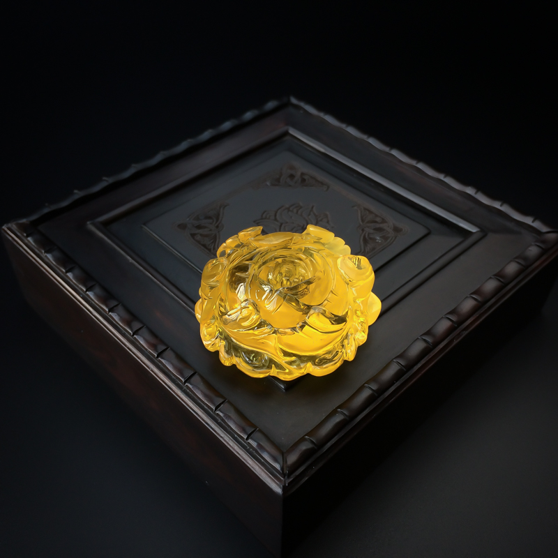 金包蜜鸡油黄蜜蜡牡丹花吊坠 - 红掌柜