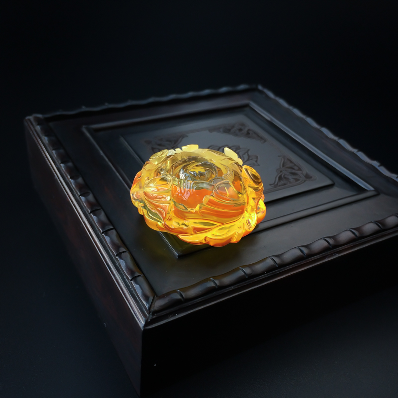 金包蜜鸡油黄蜜蜡牡丹花吊坠 - 红掌柜