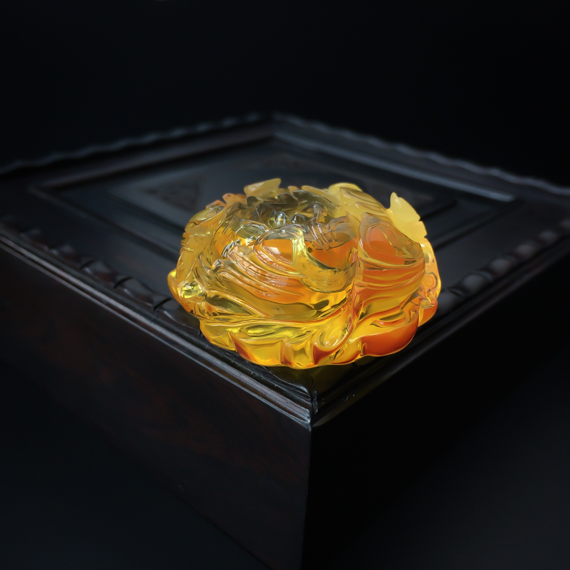 蜜蜡牡丹花吊坠 - 红掌柜