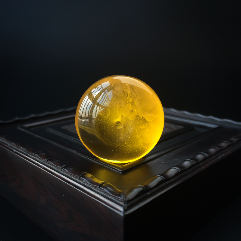 波罗的海天然金包蜜鸡油红蜜蜡平安扣吊坠 - 红掌柜