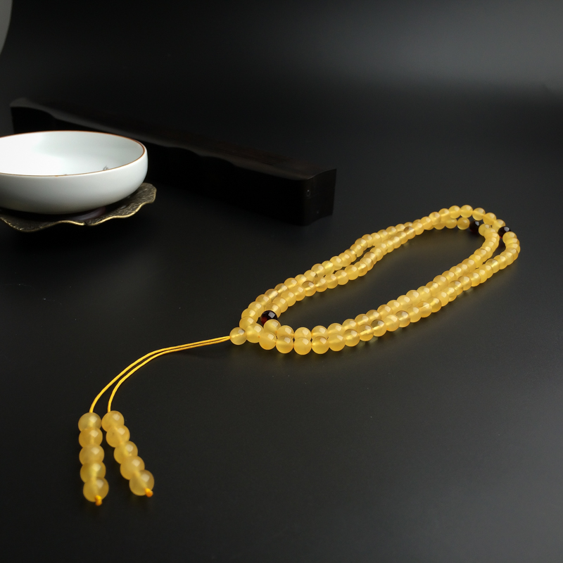 金绞蜜鸡油黄蜜蜡佛珠  - 红掌柜