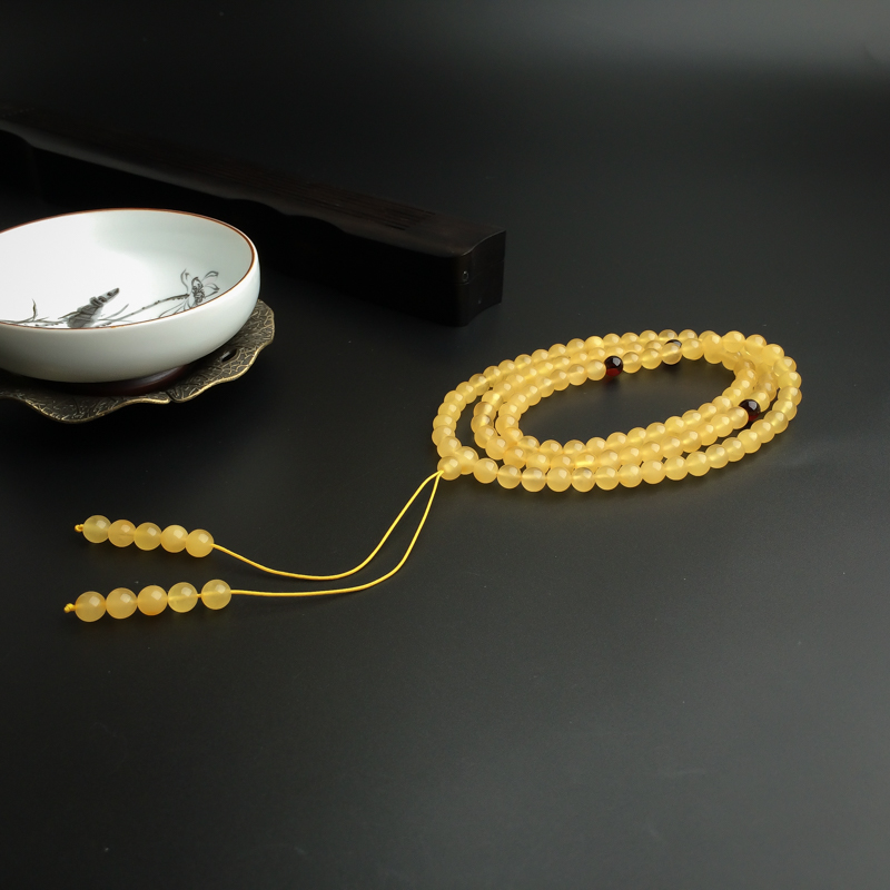 鸡油黄蜜蜡佛珠  - 红掌柜