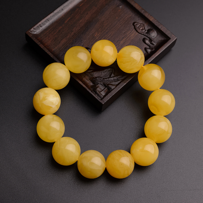 波罗的海天然鸡油黄蜜蜡手串 - 红掌柜