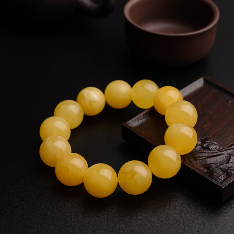 天然鸡油黄蜜蜡手串 - 红掌柜