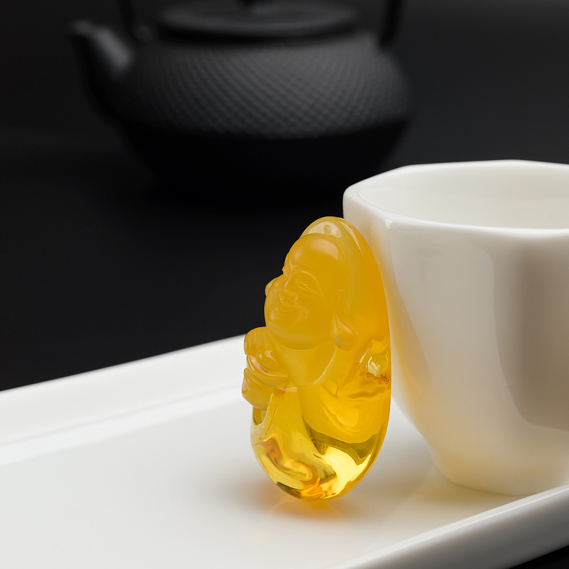 鸡油黄蜜蜡吊坠-红掌柜