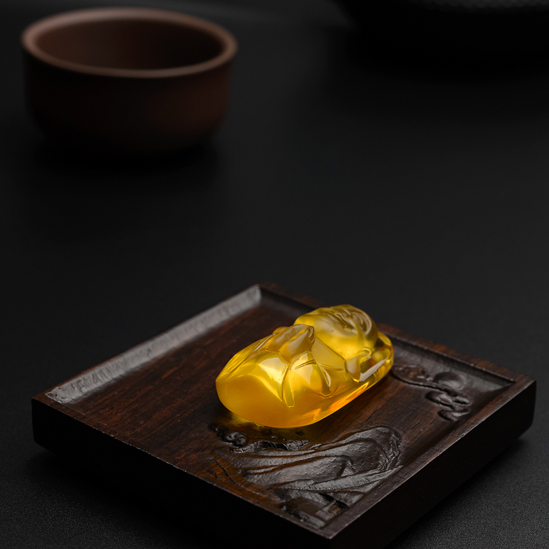 金珀弥勒佛挂件-红掌柜