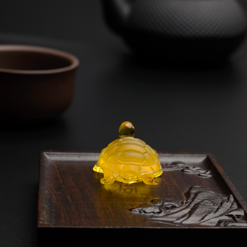 天然金珀乌龟吊坠-红掌柜