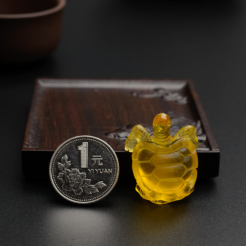 缅甸金珀乌龟吊坠-红掌柜