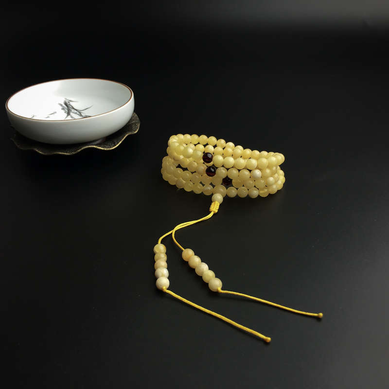 白花蜜蜡佛珠-红掌柜