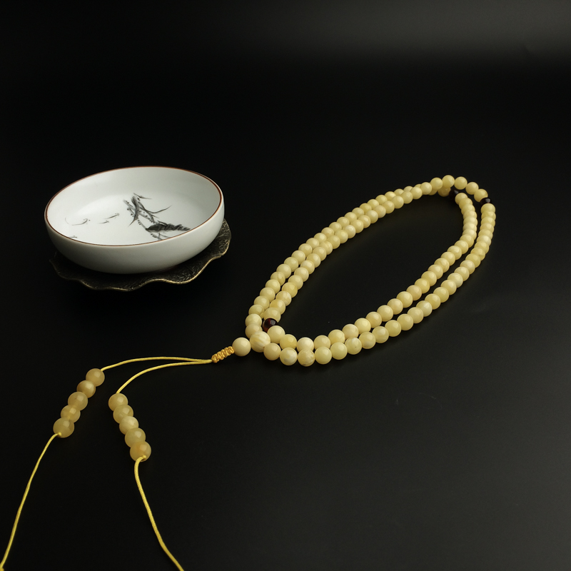 7mm蜜蜡佛珠-红掌柜