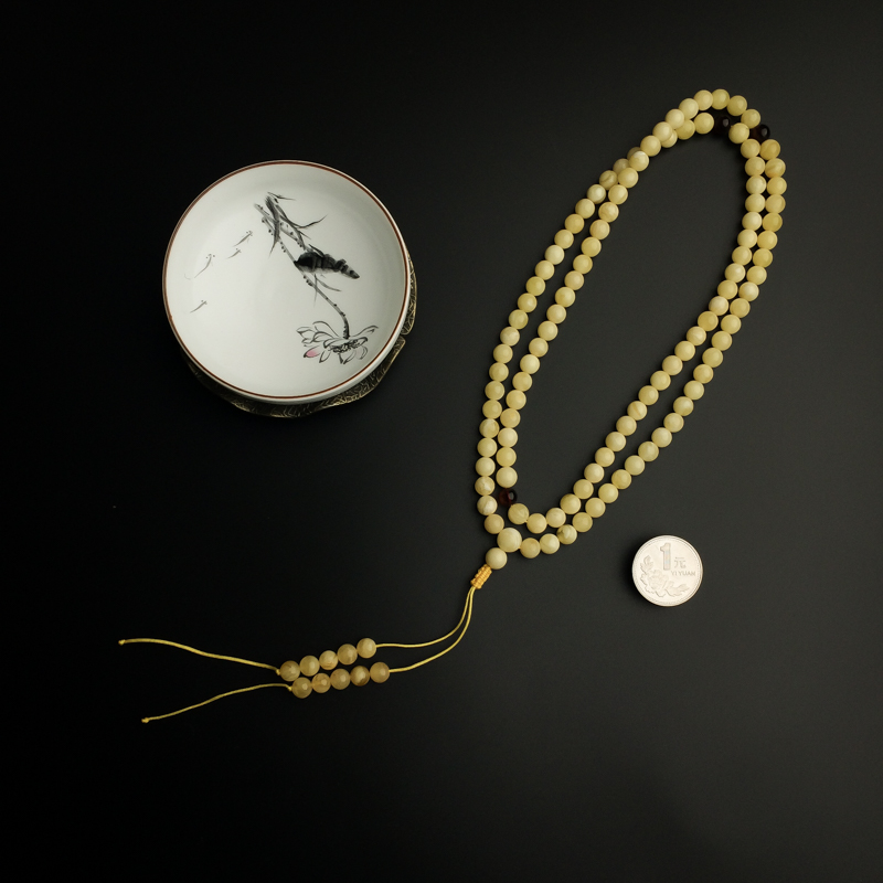 天然蜜蜡佛珠-红掌柜