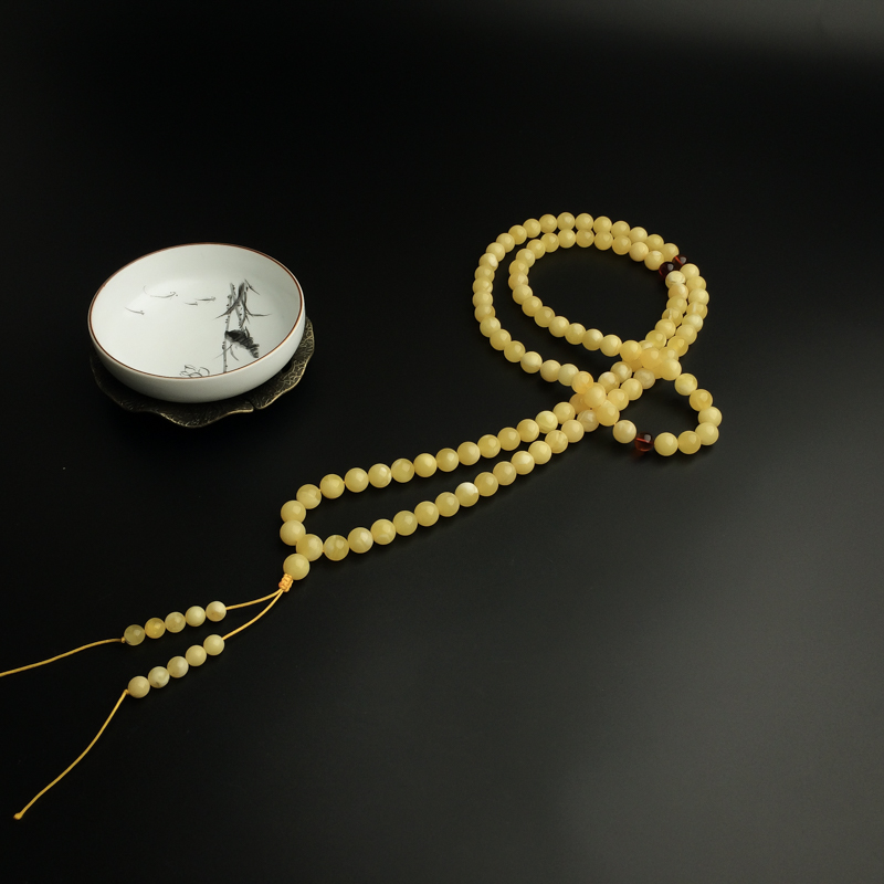 9mm蜜蜡佛珠-红掌柜