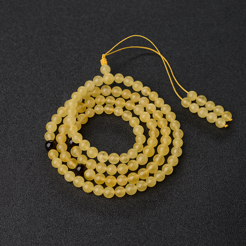 6mm鸡油黄蜜蜡108佛珠-红掌柜