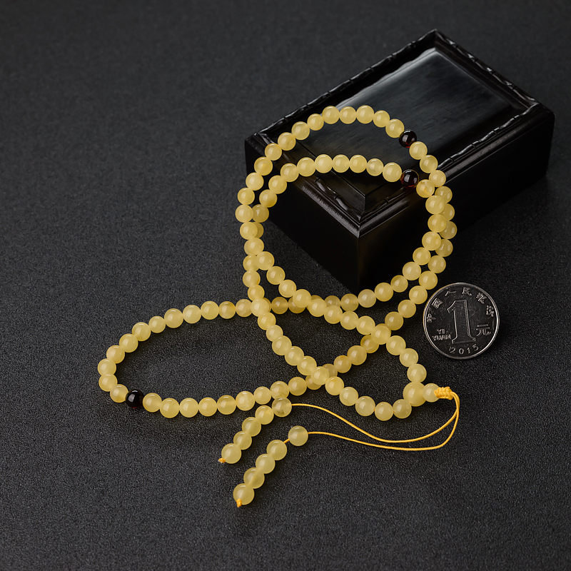 鸡油黄蜜蜡佛珠-红掌柜