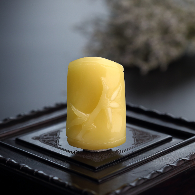 波罗的海天然满蜜柠檬黄蜜蜡竹节吊坠-红掌柜