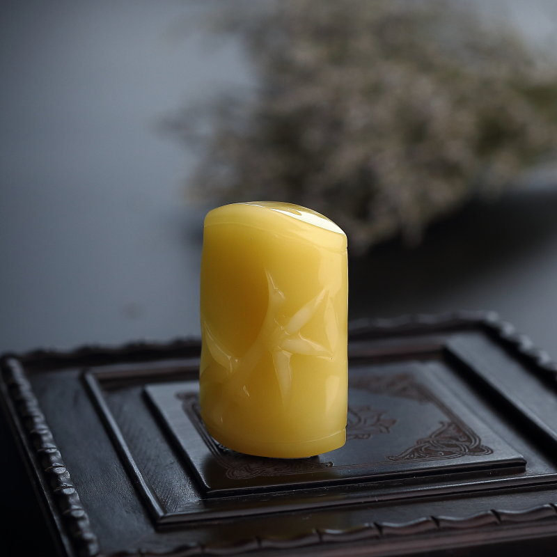 波罗的海满蜜柠檬黄蜜蜡竹节吊坠-红掌柜