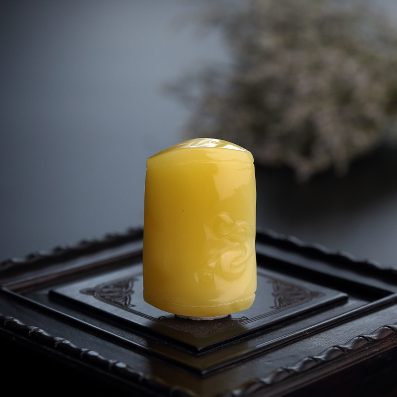 波罗的海天然柠檬黄蜜蜡竹节吊坠-红掌柜