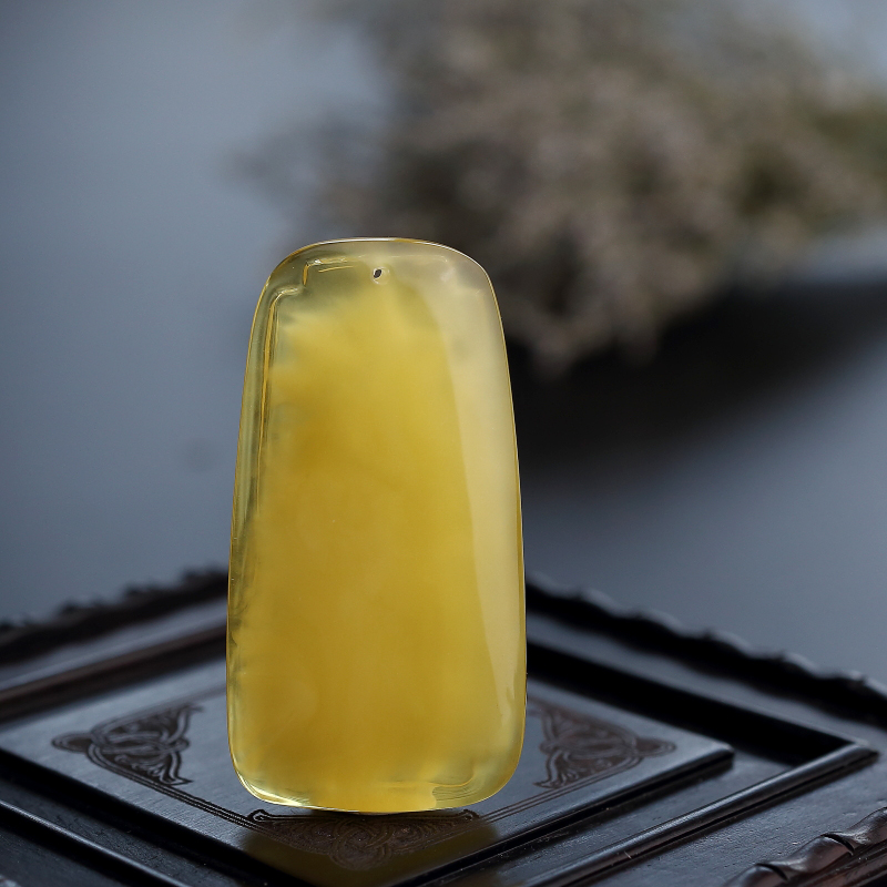 波罗的海天然鸡油黄蜜蜡竹子吊坠-红掌柜