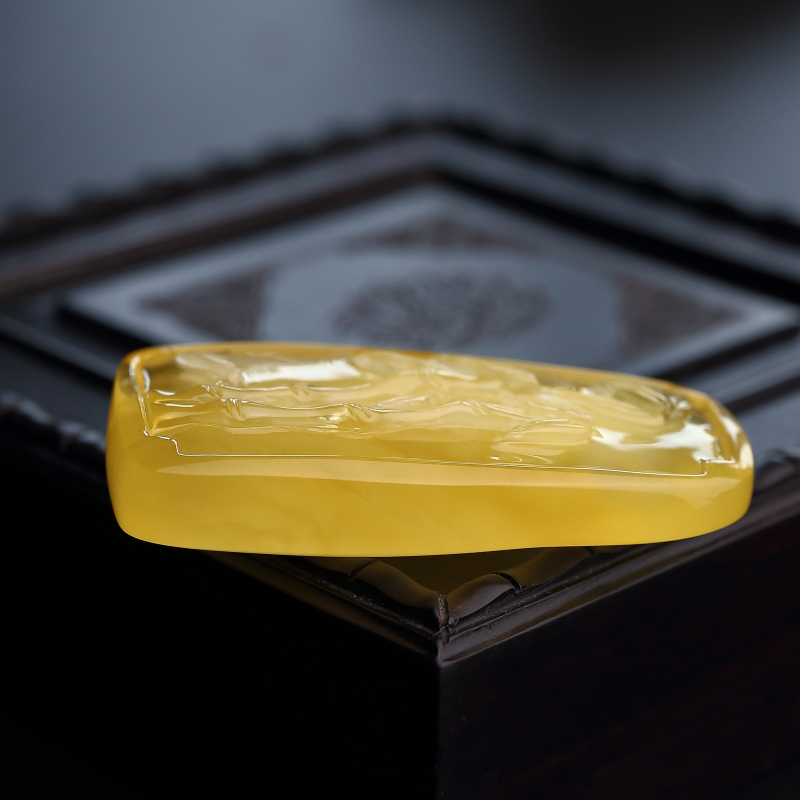 波罗的海天然金包蜜蜜蜡竹子吊坠-红掌柜