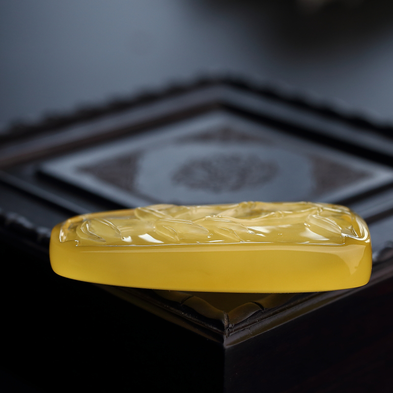 波罗的海天然金包蜜鸡油黄蜜蜡吊坠-红掌柜