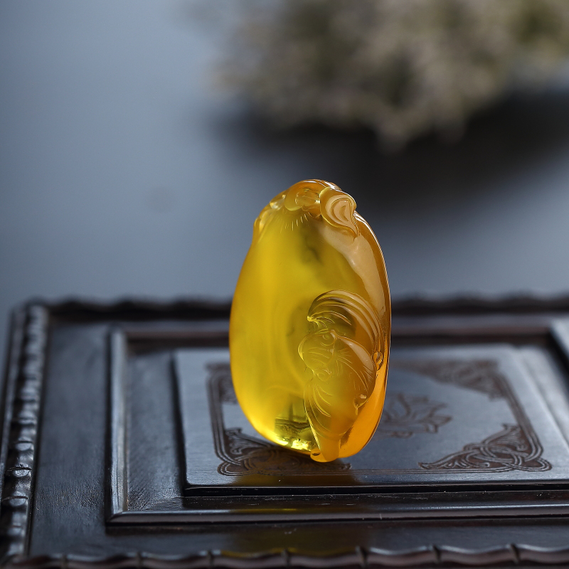 波罗的海金包蜜鸡油红蜜蜡福瓜吊坠-红掌柜