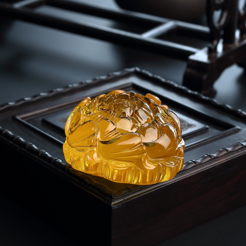 缅甸天然金珀花吊坠 - 红掌柜