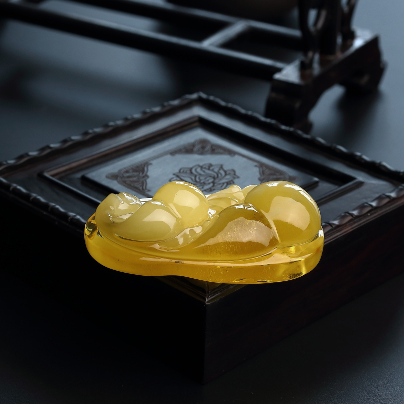 波罗的海天然金包蜜吊坠 - 红掌柜