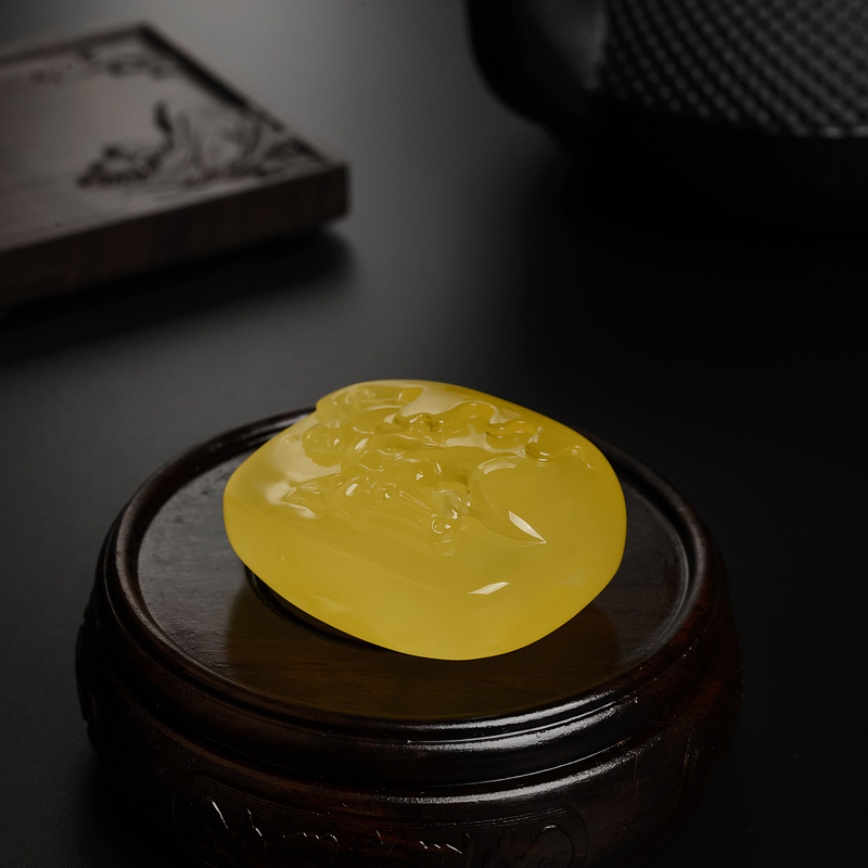 波罗的海蜜蜡一心向佛吊坠 - 红掌柜