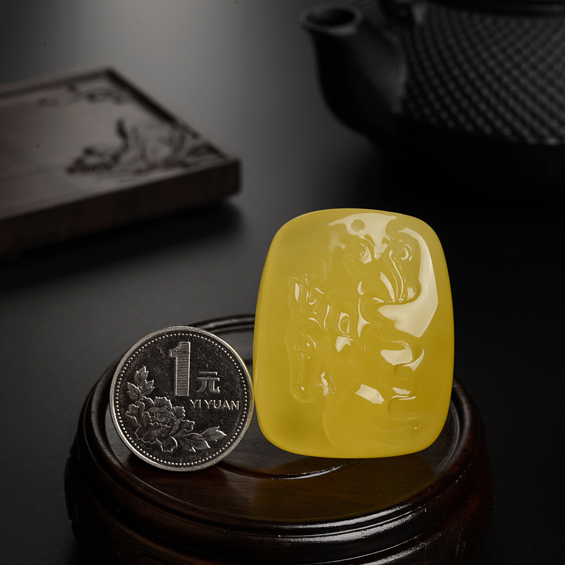 波罗的海鸡油黄蜜蜡吊坠 - 红掌柜