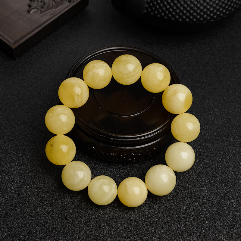 天然白花蜜蜜蜡手串 - 红掌柜