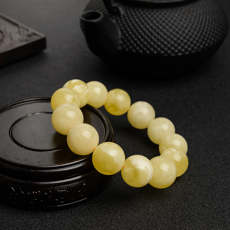 天然白花蜜蜜蜡手串 - 红掌柜