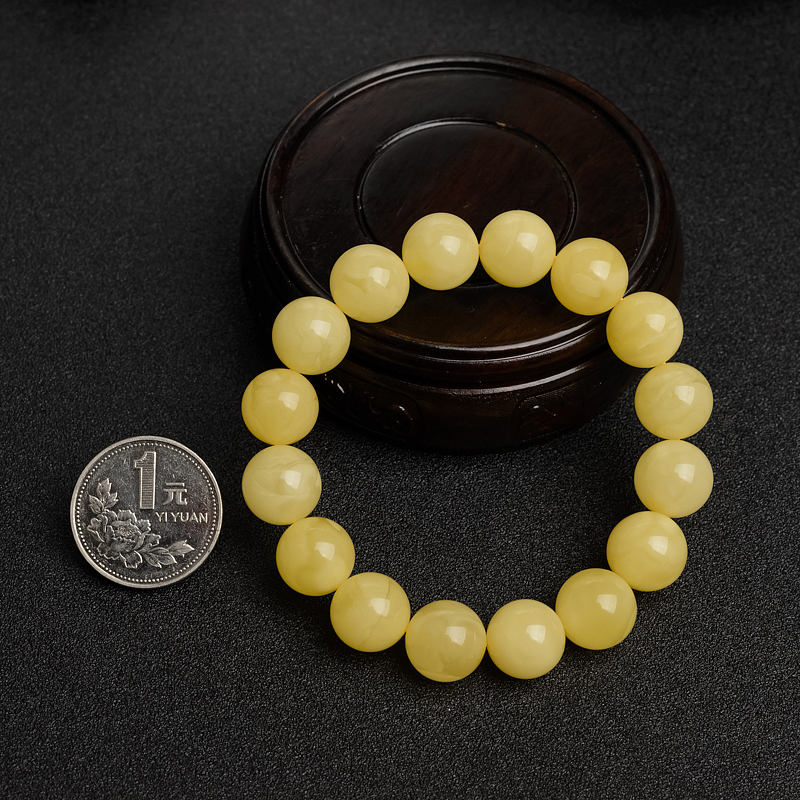 天然波罗的海白花蜜蜜蜡手串 - 红掌柜