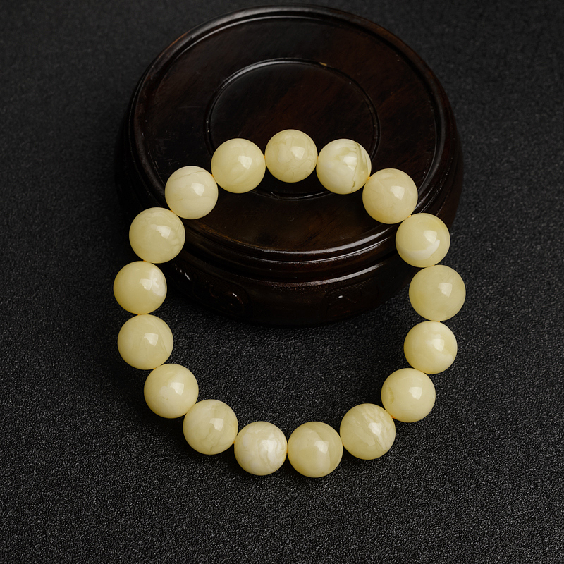 11mm白花蜜蜜蜡手串 - 红掌柜