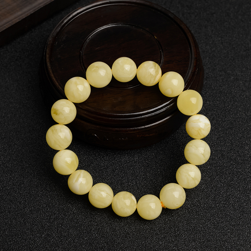 11mm白花蜜蜜蜡手串 - 红掌柜