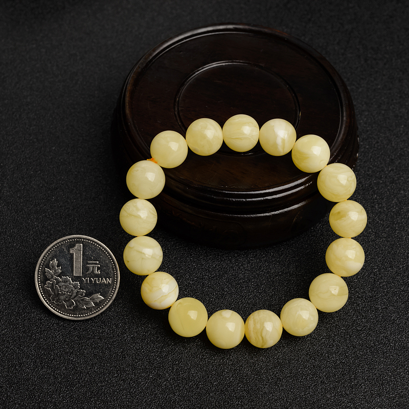 天然波罗的海白花蜜蜜蜡手串 - 红掌柜