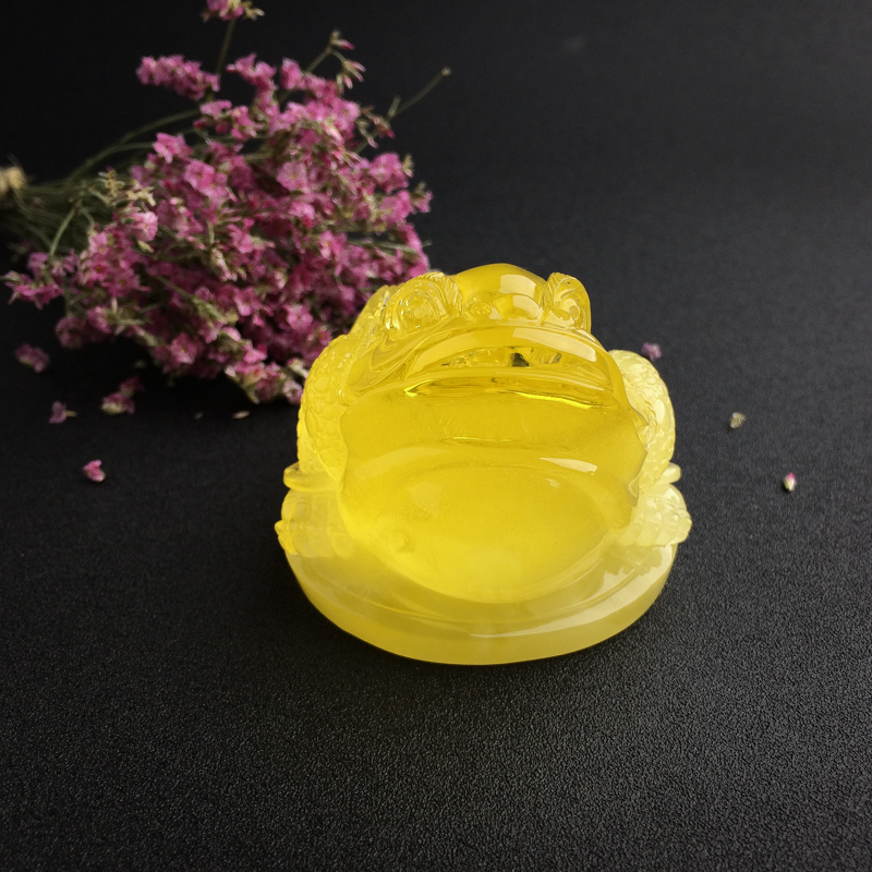 波罗的海天然鸡油黄金包蜜蜜蜡金禅摆件 - 红掌柜