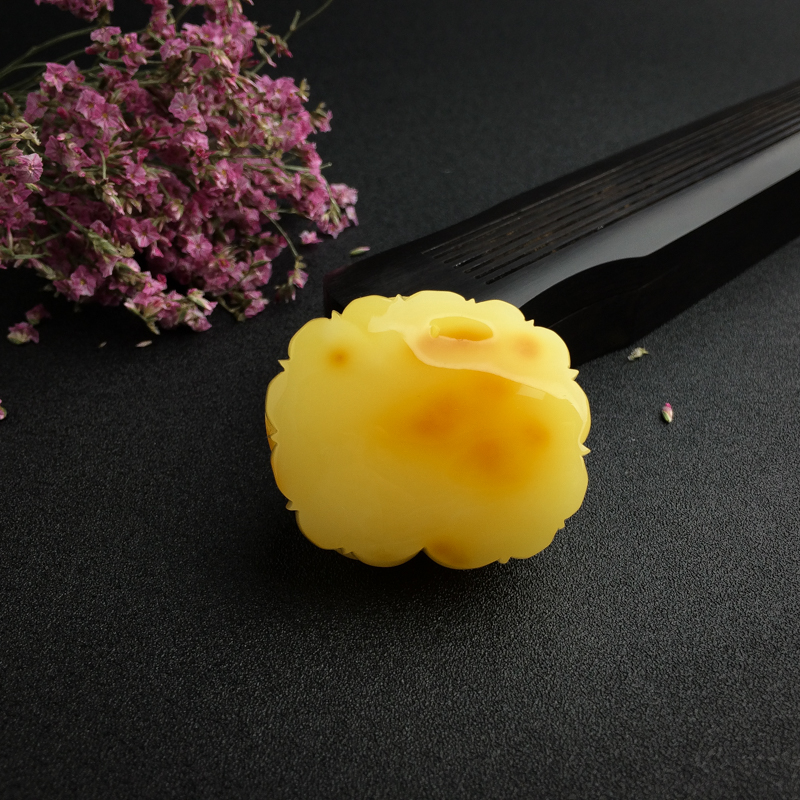 波罗的海天然蜜蜡牡丹花吊坠-红掌柜