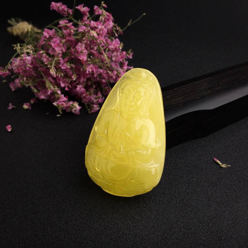 鸡油黄蜜蜡观音-红掌柜