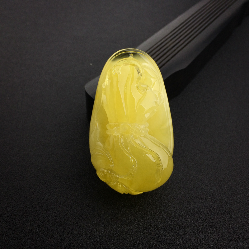 波罗的海天然鸡油黄蜜蜡钱袋吊坠 - 红掌柜