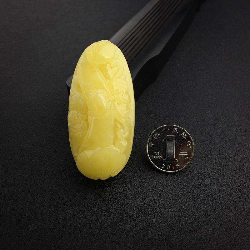 天然鸡油黄蜜蜡吊坠 - 红掌柜