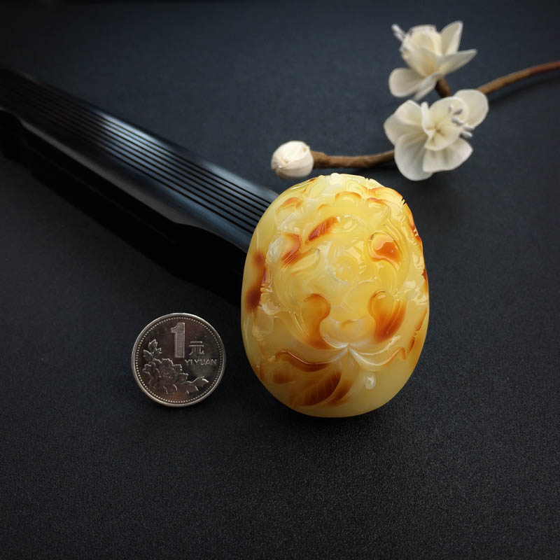 波罗的海蜜蜡花挂坠-红掌柜