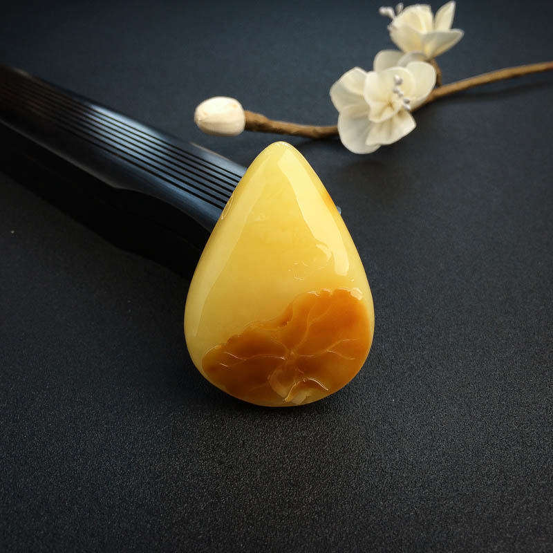 天然蜜蜡花吊坠-红掌柜