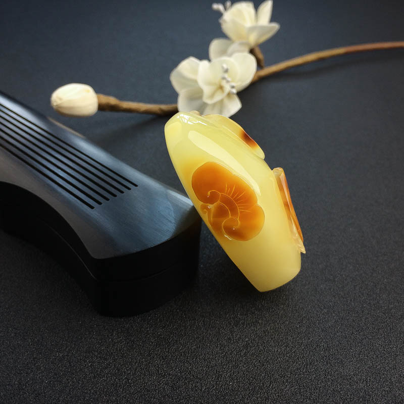 天然蜜蜡连年有余吊坠-红掌柜