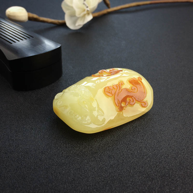 天然蜜蜡吊坠-红掌柜