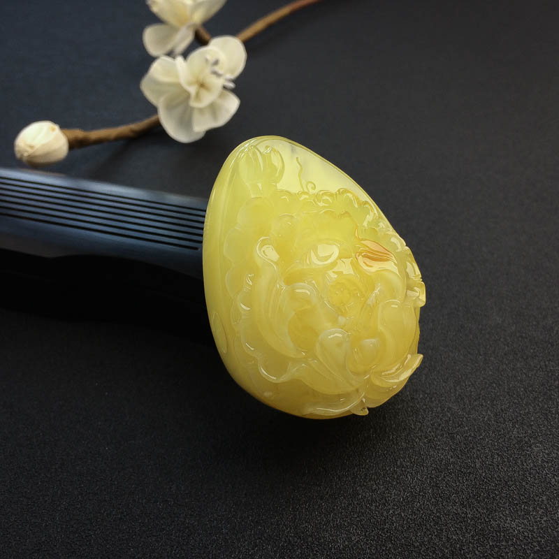 蜜蜡花吊坠-红掌柜