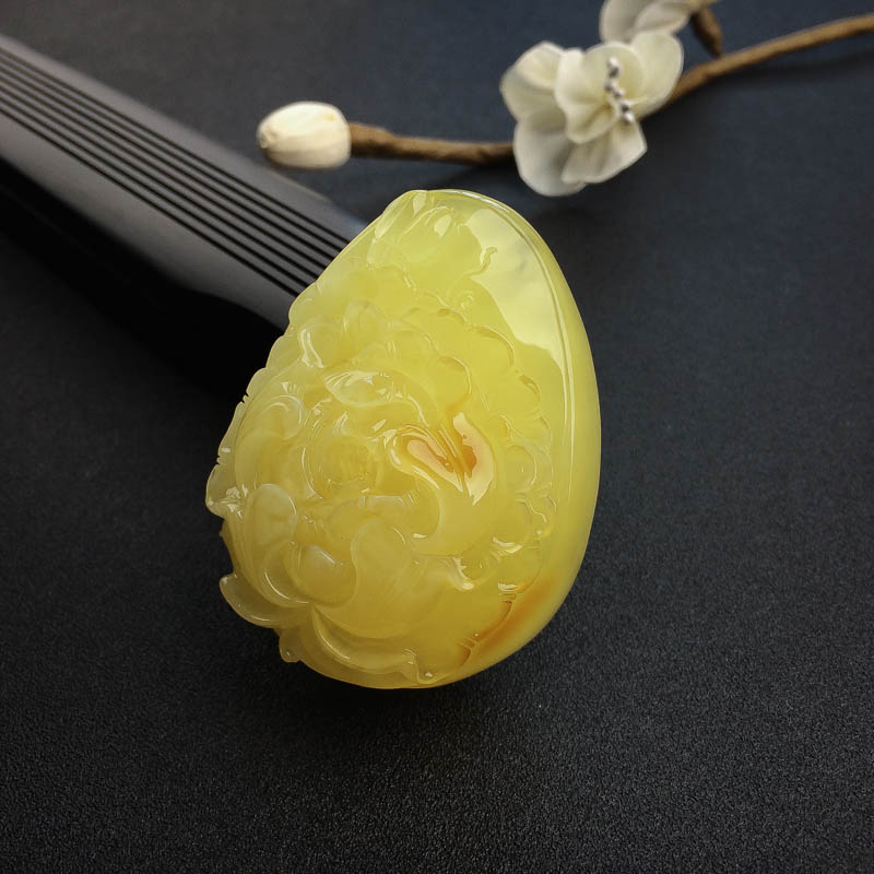 鸡油黄蜜蜡吊坠-红掌柜