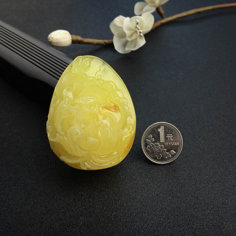 波罗的海蜜蜡花吊坠-红掌柜