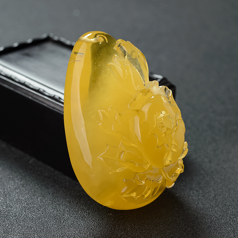 鸡油黄金绞蜜花开富贵吊坠 - 红掌柜